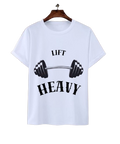 white zym printed t shirt